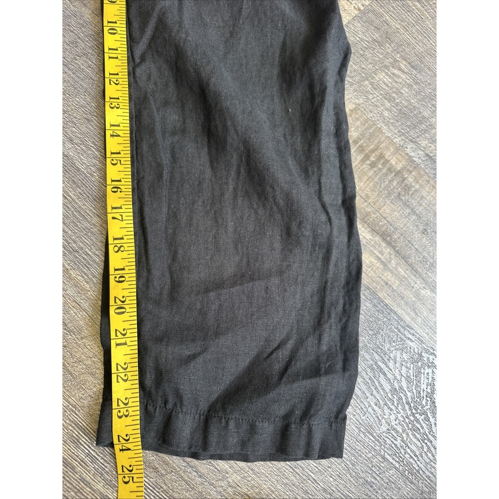 Quince 100% European Linen Wide Leg Pants Womens Medium Solid Black - Picture 14 of 14